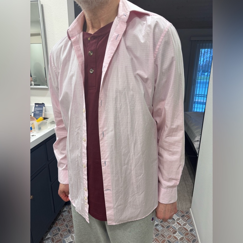 John Varvatos Light Pink Casual Button Down Shirt
